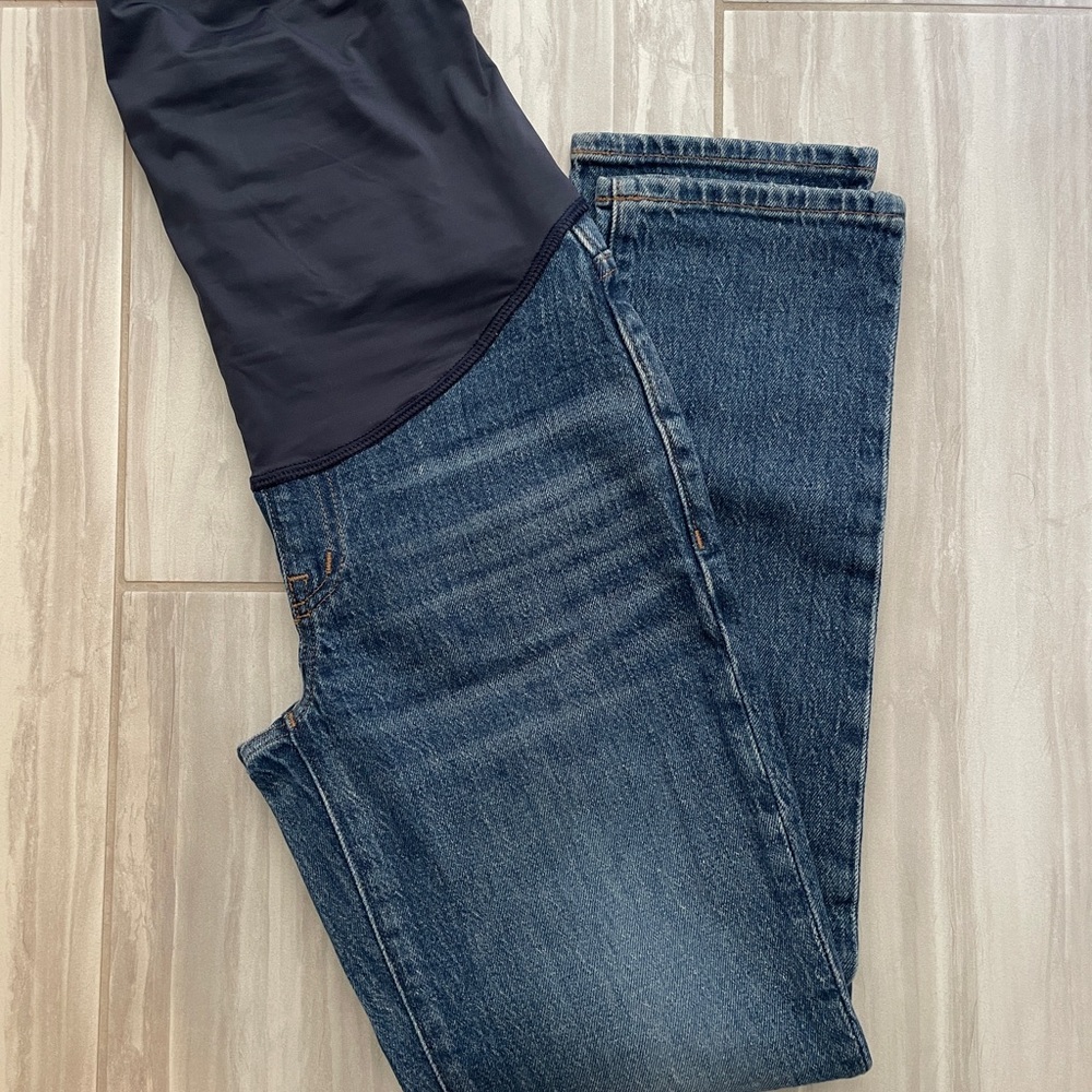 The Maternity Over-the-Belly Perfect Vintage Jean in Decatur Wash